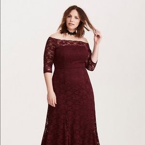 SPECIAL OCCASION LACE OFF SHOULDER GOWN